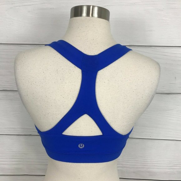 lululemon athletica Other - Lululemon Fast Lane Bra Cerulean Blue Size 4 Sports Bra Workout Run Yoga